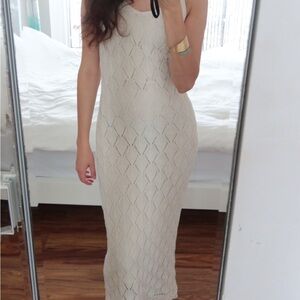 Elegant Cream Knit Dress